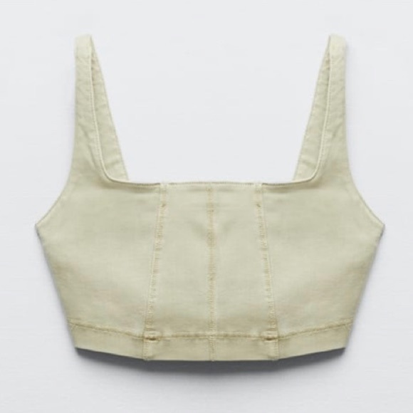 Zara Tops - NET ZARA HIGH STRETCH DENIM TOP